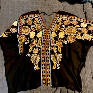 Rose + Olive Black Floral top